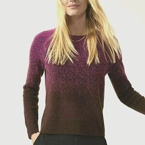 Athleta Hawthorn Textured Crew Sweater Merino Wool Ombre Purple - Size Small